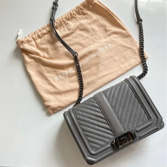 Rebecca Minkoff Leather Embroidered Crossbody Bag in Grey - Picture 5 of 12